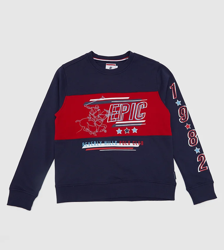 Beverly Hills Polo Club Epic Proportions Crew Neck Printed Sweatshirt