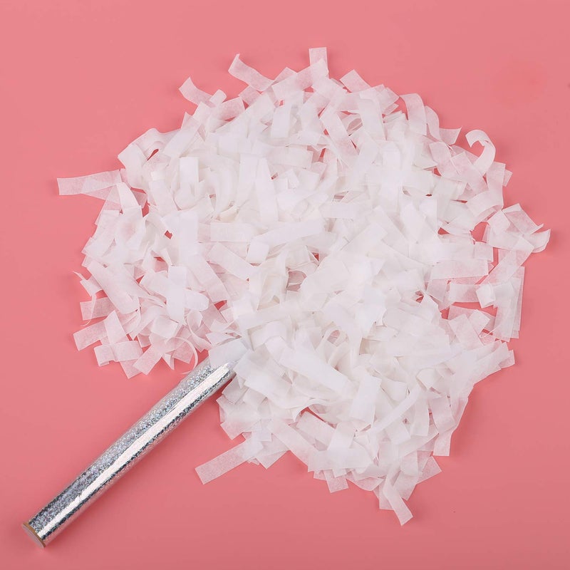 BATTIFE 20Pack White Confetti Wands Tissue Paper Confetti Flick Flutter Sticks for Wedding Celebrations Anniversary Birthday Party 78inch