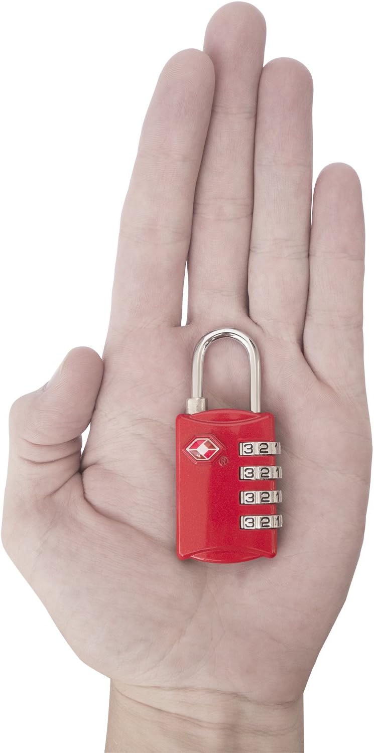 desired tools TSA 4 Digit Combination Steel Padlocks, Red and Blue - 2 Pieces - Image 3
