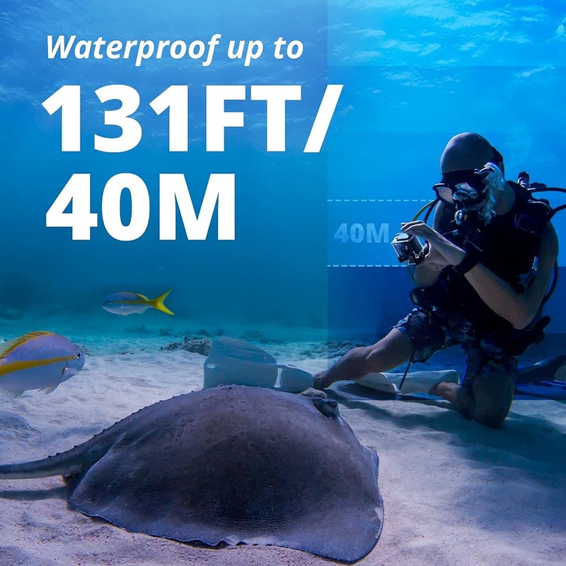 AKASO Brave 4 Pro 4K30FPS Action Camera - 131ft Underwater Camcorder Waterproof Camera with Touch Screen Advanced EIS Remote Control 5X Zoom Underwater Camera Support External Mic - Image 4