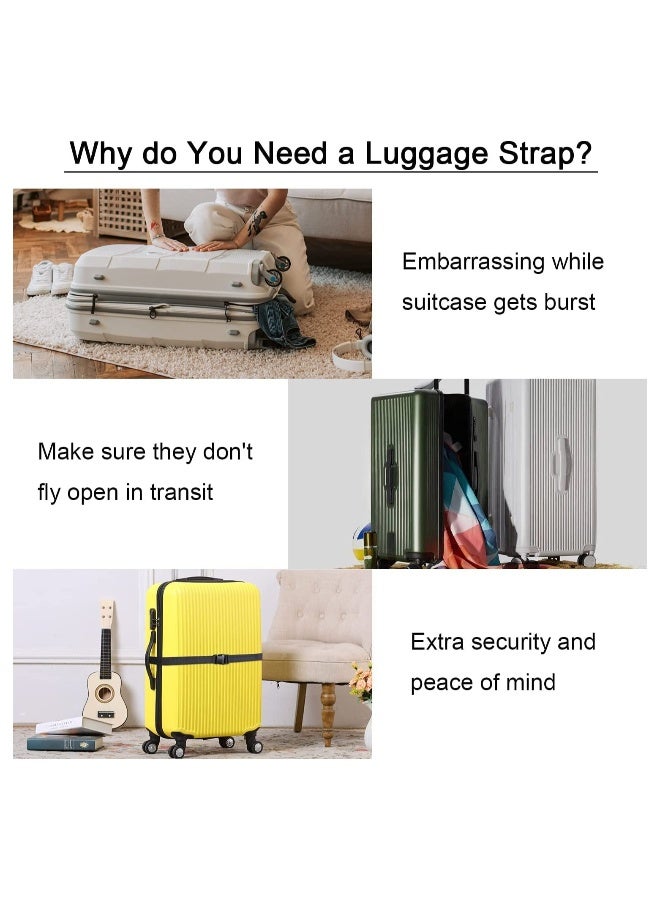 Heavy Duty Luggage and Cargo Straps, Adjustable Webbing Utility Straps for Outdoor Sports, Backpacking, Sleeping Bag Compression, and Bundling - 78 Inches, Black, 2 Pack - Image 4