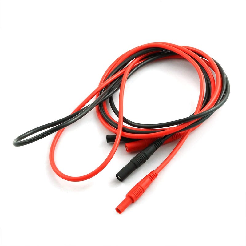 ZYAMY 2pcs Meter Test Lead Extension Male to Female Connector 4mm Banana Plug to Jack Heavy Duty Silicone Wires Multimeter Leads Probes Adapter (1pcs Red + 1pcs Black) - Image 3
