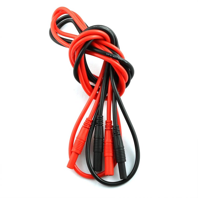 ZYAMY 2pcs Meter Test Lead Extension Male to Female Connector 4mm Banana Plug to Jack Heavy Duty Silicone Wires Multimeter Leads Probes Adapter (1pcs Red + 1pcs Black) - Image 4