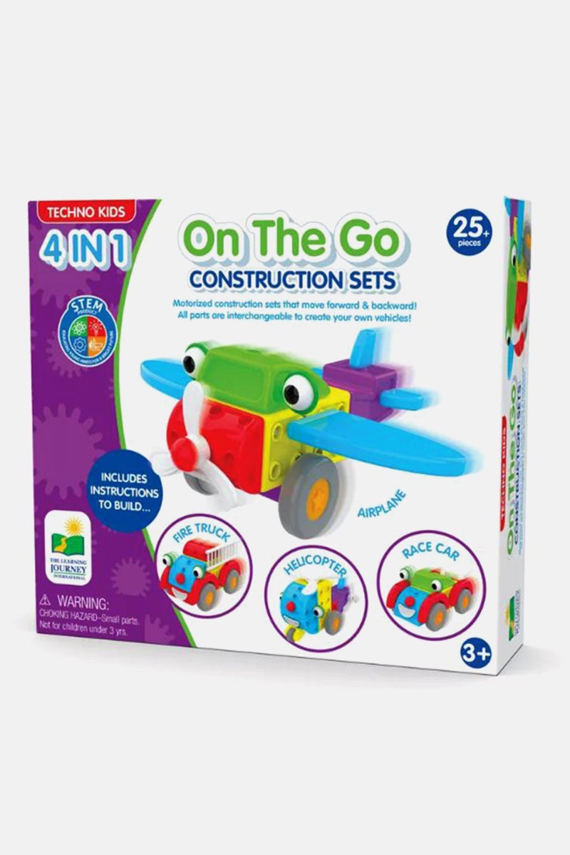 THE LEARNING JOURNEY Techno Kids 4 in 1 on the Go Construction Sets, Purple - Image 1