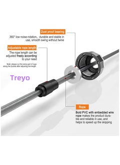 TREYO Professional Heavy-Duty Steel Wire Jump Rope | Adjustable Speed Fitness Jump Rope | PVC Weighted Skipping Rope with Breathing Handles and 360-Degree Rotation Design  - Image 3