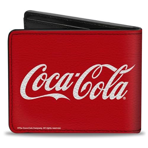 Buckle Down BuckleDown The CocaCola Company Wallet Bifold Coca Cola Coke Script Logo Repeat Red White Vegan Leather - Image 3