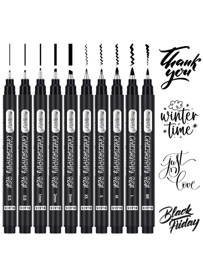 باندافلاي قلم الخط، 10 أقلام خط للكتابة، مجموعة أقلام الخط للمبتدئين، قلم كتابة يدوي للرسم الفني، التخطيط، سكرابوكينغ - Image 1