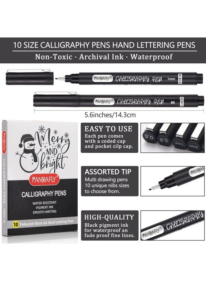 باندافلاي قلم الخط، 10 أقلام خط للكتابة، مجموعة أقلام الخط للمبتدئين، قلم كتابة يدوي للرسم الفني، التخطيط، سكرابوكينغ - Image 2