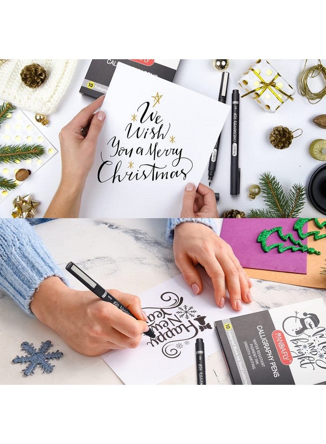 باندافلاي قلم الخط، 10 أقلام خط للكتابة، مجموعة أقلام الخط للمبتدئين، قلم كتابة يدوي للرسم الفني، التخطيط، سكرابوكينغ - Image 3