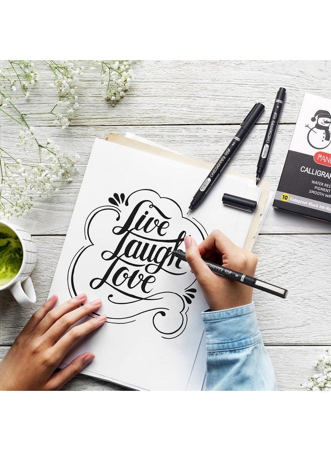 باندافلاي قلم الخط، 10 أقلام خط للكتابة، مجموعة أقلام الخط للمبتدئين، قلم كتابة يدوي للرسم الفني، التخطيط، سكرابوكينغ - Image 4