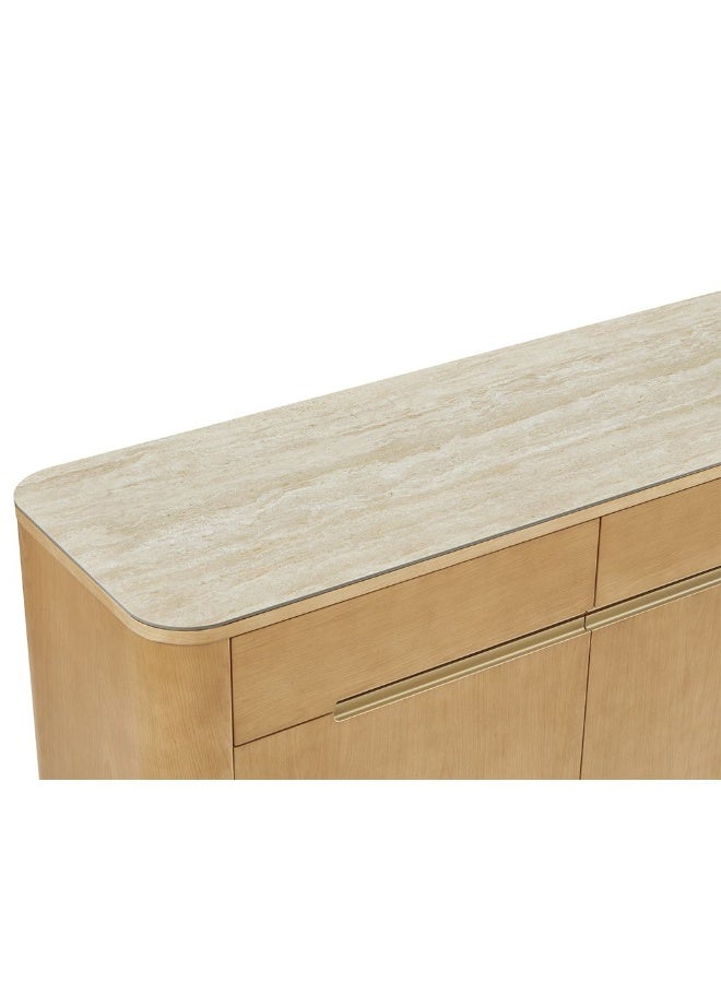 DANUBE HOME Nordomi 3 Doors & 3 Drawers Buffet Cabinet - Cream/Natural Oak, Stylish Dining Room Storage, Elegant Sideboard with 3 Shelves, Ideal for Home Décor - Image 3