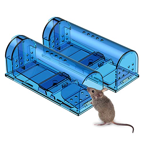 blinc Humane Mouse Trap | Catch and Release Mouse Traps That Work | Mice Trap No Kill for mice/Rodent Pet Safe (Dog/Cat) Best Indoor/Outdoor Mousetrap Catcher Non Killer Small Capture Cage (Blue) - Image 2