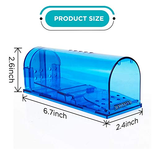 blinc Humane Mouse Trap | Catch and Release Mouse Traps That Work | Mice Trap No Kill for mice/Rodent Pet Safe (Dog/Cat) Best Indoor/Outdoor Mousetrap Catcher Non Killer Small Capture Cage (Blue) - Image 5
