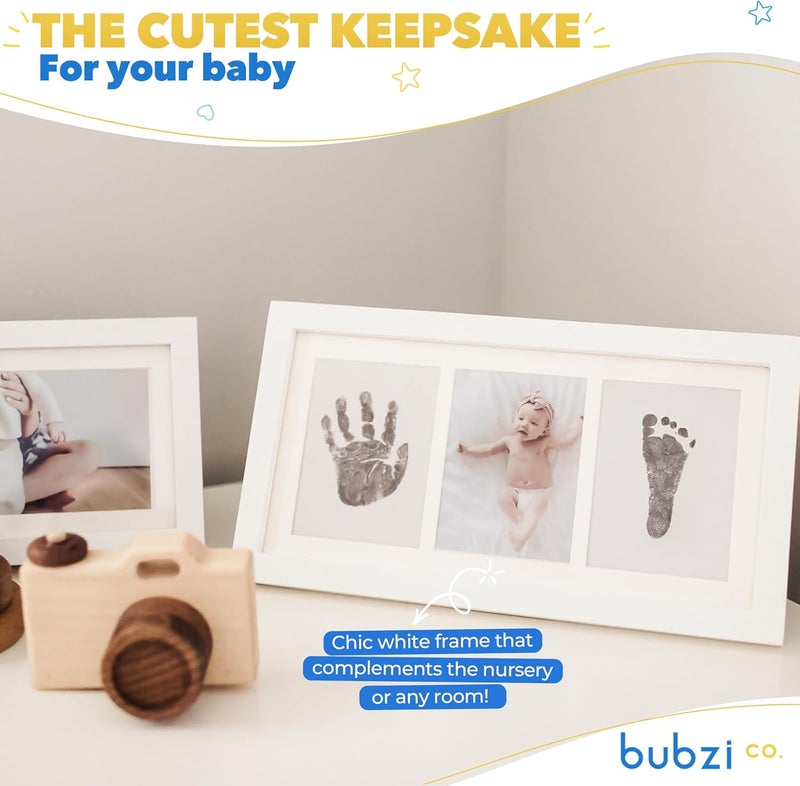 Bubzi Co Baby Handprint Kit  Footprint Photo Frame for Newborn Girls and Boys Unique Baby Shower Gifts Set for Registry Memorable Keepsake Decorations for Room Wall or Nursery Decor White - Image 5