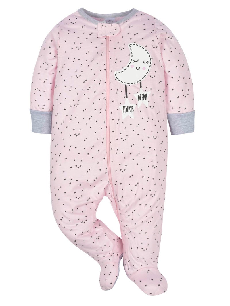 Gerber Baby Girls 4 Pack Sleep 'N Play Footie, Cloudy, Newborn - Image 4