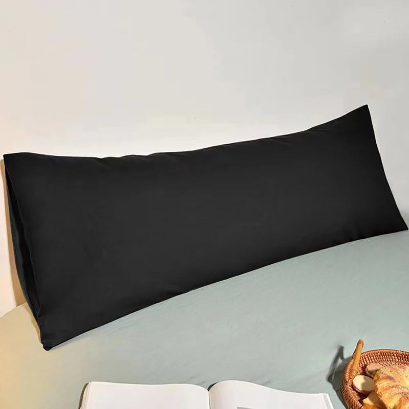 NiNi ALL Body Pillow Cases 100% Brushed Microfiber Black Pillowcases 1 Pack Soft & Breathable All Seasons Pillow Covers with Envelope Closure for Women Men  20x54 Inches - Image 1