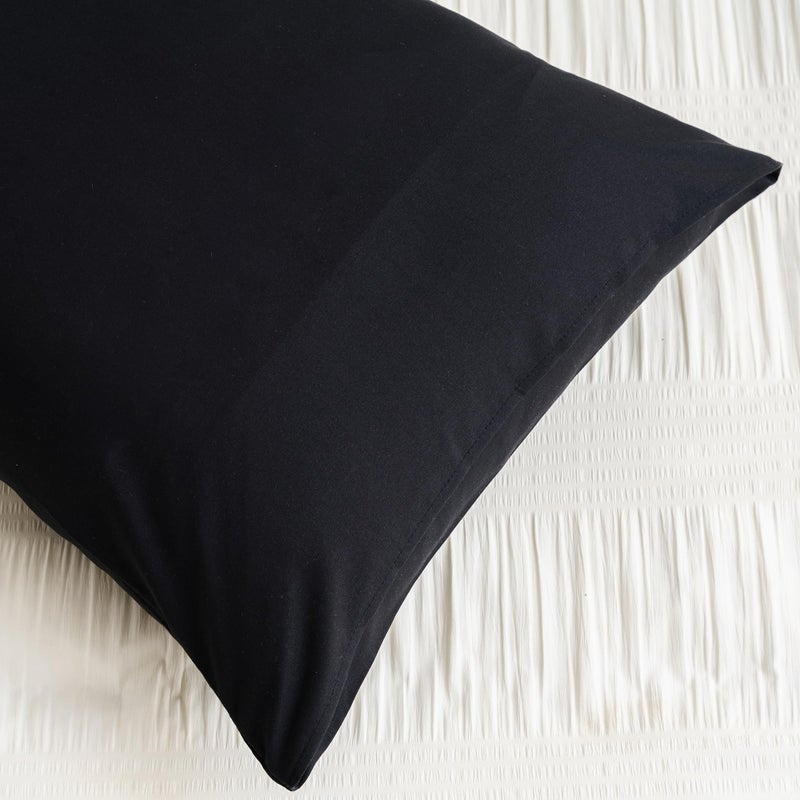 NiNi ALL Body Pillow Cases 100% Brushed Microfiber Black Pillowcases 1 Pack Soft & Breathable All Seasons Pillow Covers with Envelope Closure for Women Men  20x54 Inches - Image 3