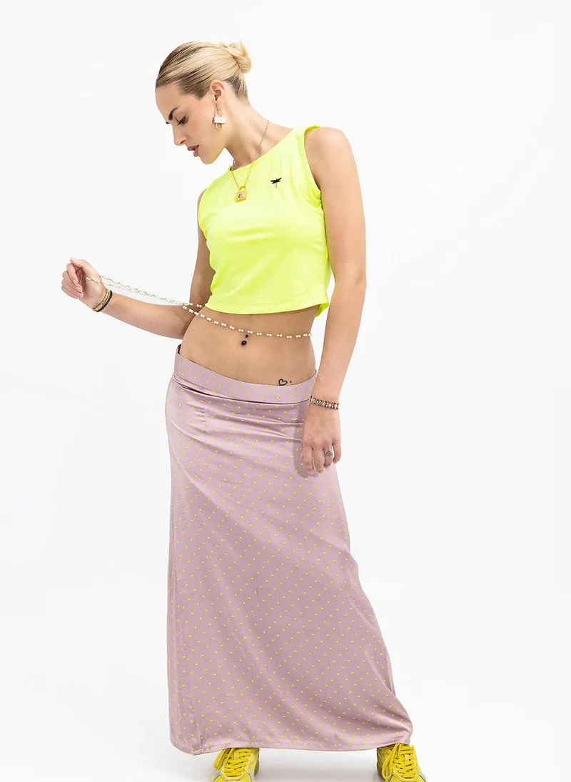 JANARA JONES Lavender Polkadot Satin Evelyn Skirt