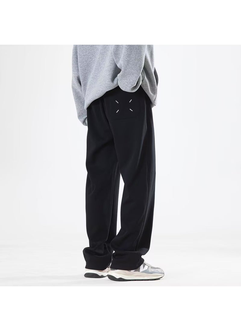 Generic 2024 Casual Sweatpants Mens Autumn and Winter American Style Embroidered Trendy Brand Loose Machete Pants All-match Sports Long Pants White gray----Velvet-free  - Image 2