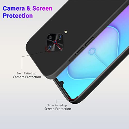 LIRAMARK غطاء خلفي ناعم من سيليكون LIRAMARK لهاتف Vivo S1 Pro/Vivo 1920 (سيليكون أسود) - Image 3