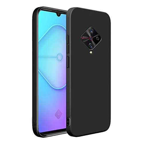 LIRAMARK غطاء خلفي ناعم من سيليكون LIRAMARK لهاتف Vivo S1 Pro/Vivo 1920 (سيليكون أسود) - Image 1