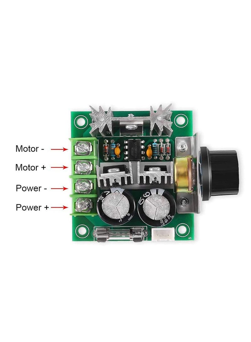 PWM DC Motor Speed Controller, DC12V-40V 10A 13KHz Variable Regulator Voltage Dimmer with Knob for Arduino（2Pices）