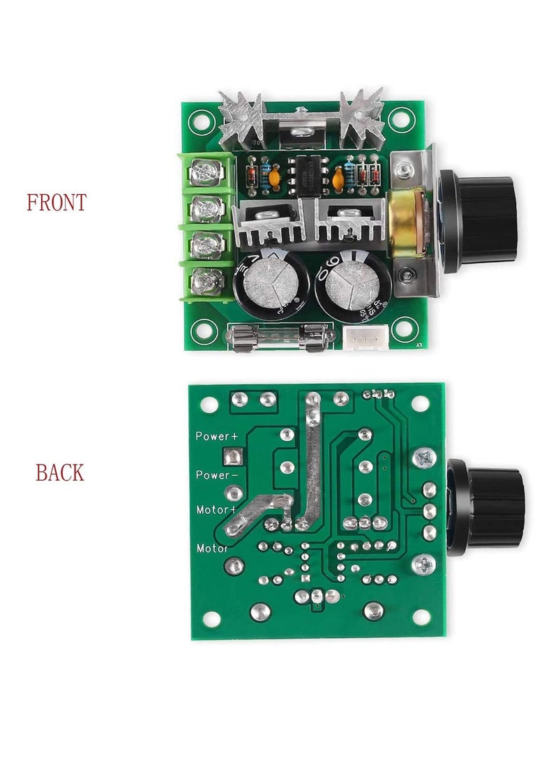 PWM DC Motor Speed Controller, DC12V-40V 10A 13KHz Variable Regulator Voltage Dimmer with Knob for Arduino（2Pices）
