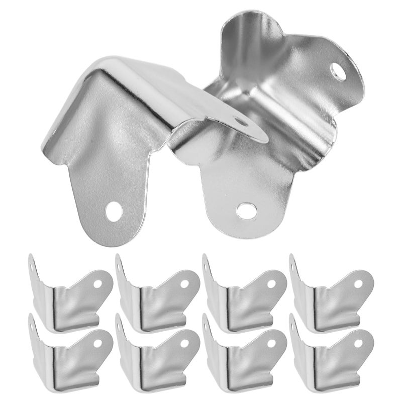 Chrome Plated Metal Corner Protectors 10pcs for Furniture Edges Tables Desks Wooden Boxes - Image 2