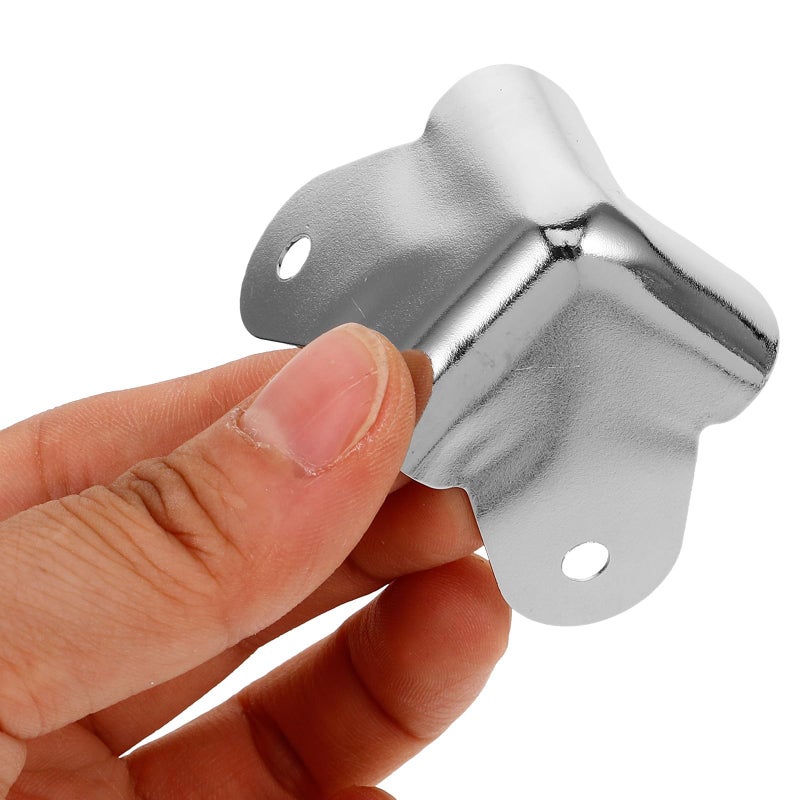Chrome Plated Metal Corner Protectors 10pcs for Furniture Edges Tables Desks Wooden Boxes - Image 4