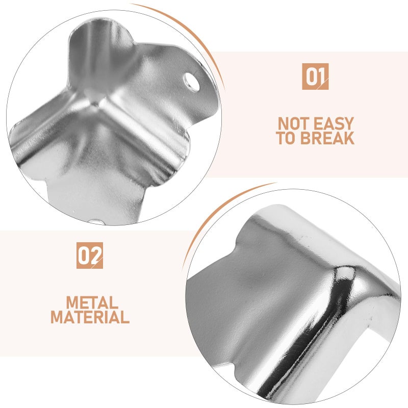 Chrome Plated Metal Corner Protectors 10pcs for Furniture Edges Tables Desks Wooden Boxes - Image 3