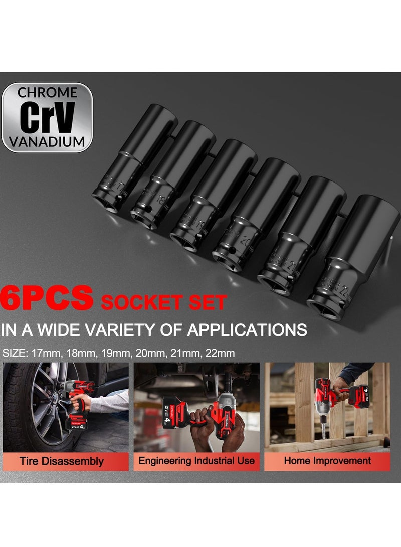 ET-LIFE Cordless Impact Wrench, 780Nm Brushless 1/2 inch Impact Wrench, 4300 RPM High Torque Impact Gun with 4 Sockets, 1x 4.0Ah Battery Electric Impact Wrench for Car Home - Image 5