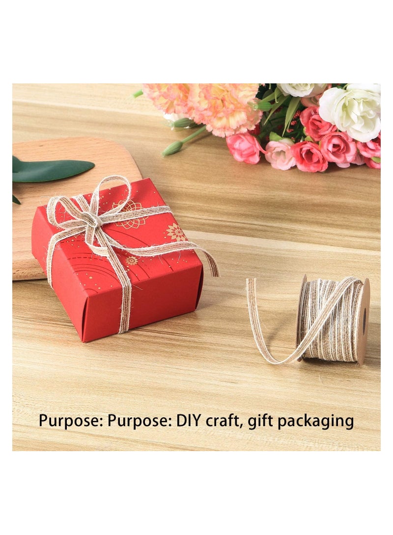 SYOSI Natural Burlap Ribbon Bundle Jute Burlap Ribbon Burlap Ribbon Burlap Ribbon Burlap Ribbon Roll for DIY Handmade Wedding Party Crafts Craft Decoration - Image 3