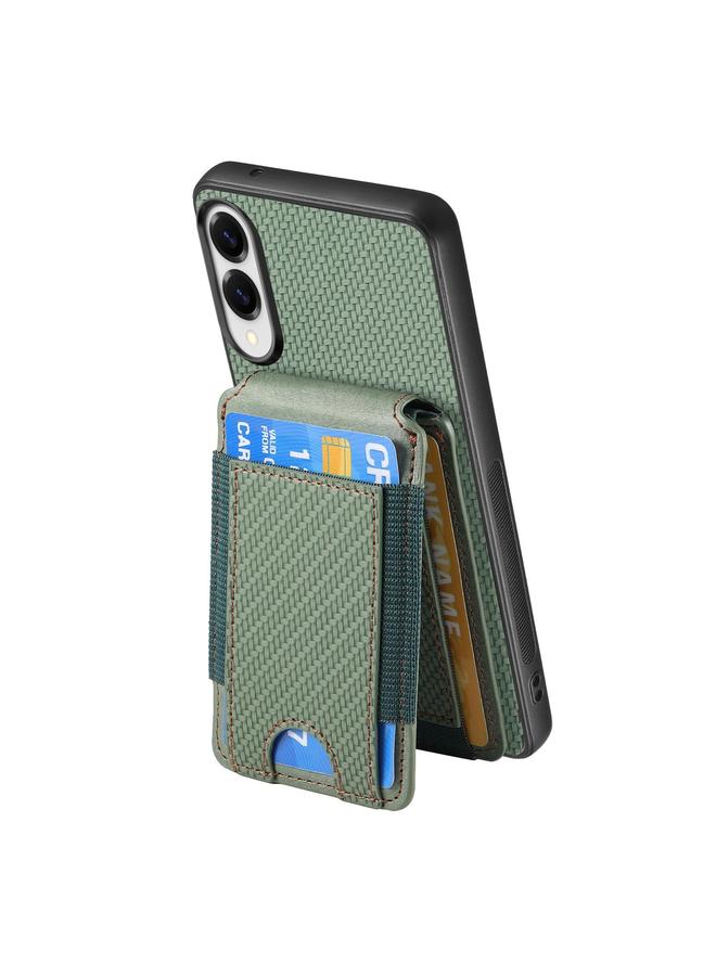 erorex Case For Samsung Galaxy S25 Edge 5G Carbon Fiber Vertical Flip Wallet Stand Phone Case - Image 3