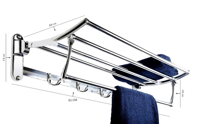 Fortune FORTUNE Stainless Steel Folding Towel Rack for BathroomTowel StandClothes HangerBathroom Accessories 24 Inch Apple Towel Ring  - Image 4