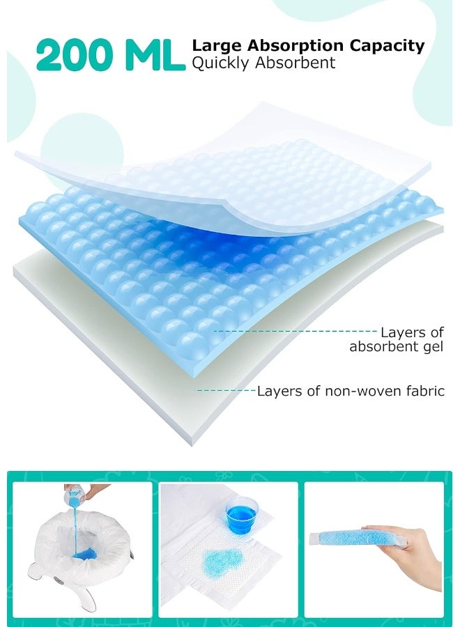 Newnice 60 Packs Disposable Potty Liners with 200ML Absorbent Pads, Portable Travel Potty Bags Compatible with OXO Tot 2-in-1 Go Potty, Potty Training Liners Fit Most Potty Chairs for Kids, Toddlers - Image 2
