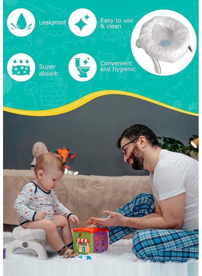 Newnice 60 Packs Disposable Potty Liners with 200ML Absorbent Pads, Portable Travel Potty Bags Compatible with OXO Tot 2-in-1 Go Potty, Potty Training Liners Fit Most Potty Chairs for Kids, Toddlers - Image 5
