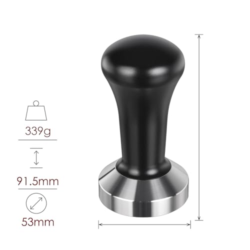 SANTOW 53mm Espresso Tamper, SANTOW Barista Coffee Tamper with Flat Stainless Steel Base – Professional Espresso Hand Tamper - Image 3