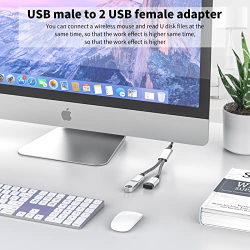 MOGOOD USB 2.0 Adapter, Dual USB Port Extender Hub for Laptop/Mac/Tesla Model 3 Charging/Data Transfer - Image 5