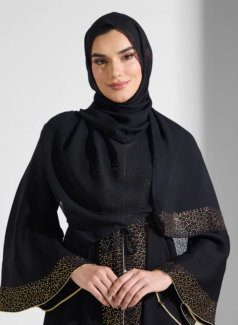 ARABIAN CLOSET Embellished Abaya With Belt