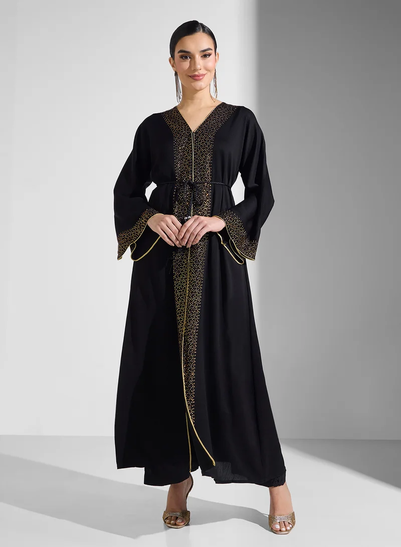 ARABIAN CLOSET Embellished Abaya With Belt