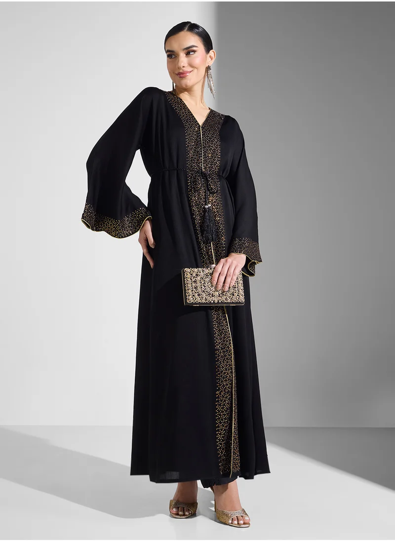 ARABIAN CLOSET Embellished Abaya With Belt