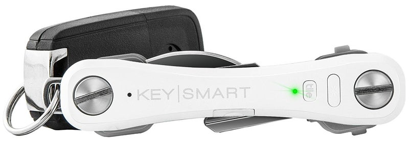 key smart KeySmart Pro - حامل مفاتيح ذكي مدمج مع مصباح LED وبلوتوث Tile، منظم مفاتيح EDC، يعلق مفتاح السيارة، أدوات صغيرة وإكسسوارات أخرى (حتى 10 مفاتيح، أبيض) - تم إيقافه - Image 1