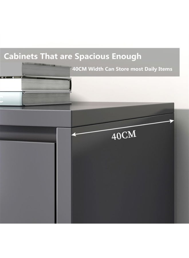 هيكسدريم ركن القهوة، خزانة جانبية ببابين و3 أدراج، خزانة تخزين متعددة الوظائف، مناسبة للمطبخ وغرفة المعيشة وغرفة الطعام وغرفة النوم - Image 5