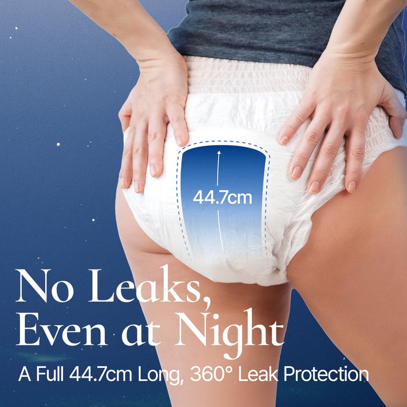 INERTIA Overnight Disposable Underwear â€“ 100% Organic Cotton Cover with Dual Leak Locker Protection | Secure & Comfortable Fit, Unscented, Hypoallergenic, Postpartum Essentials (Size M, 8 Count) - Image 4
