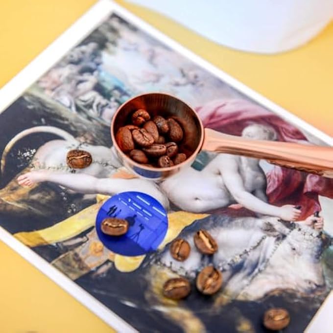 ريحني مغرفة قهوة بملعقة من الفولاذ المقاوم للصدأ ملعقة قياس قهوة مطحونة لحبوب القهوة شاي بودرة الحليب السكر الشوفان والشاي السائب سيلفر روز جولد - Image 4