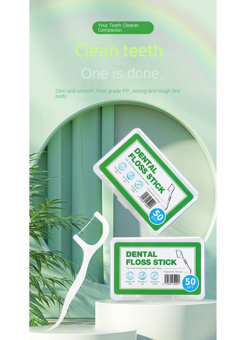 كيو زد 100 قطعة من خيط تنظيف الأسنان، 50 × 2 عود تنظيف الأسنان، أعواد تنظيف الأسنان، أعواد تنظيف الأسنان، تنظيف الأسنان، حجم عائلي (100 عود) - Image 1