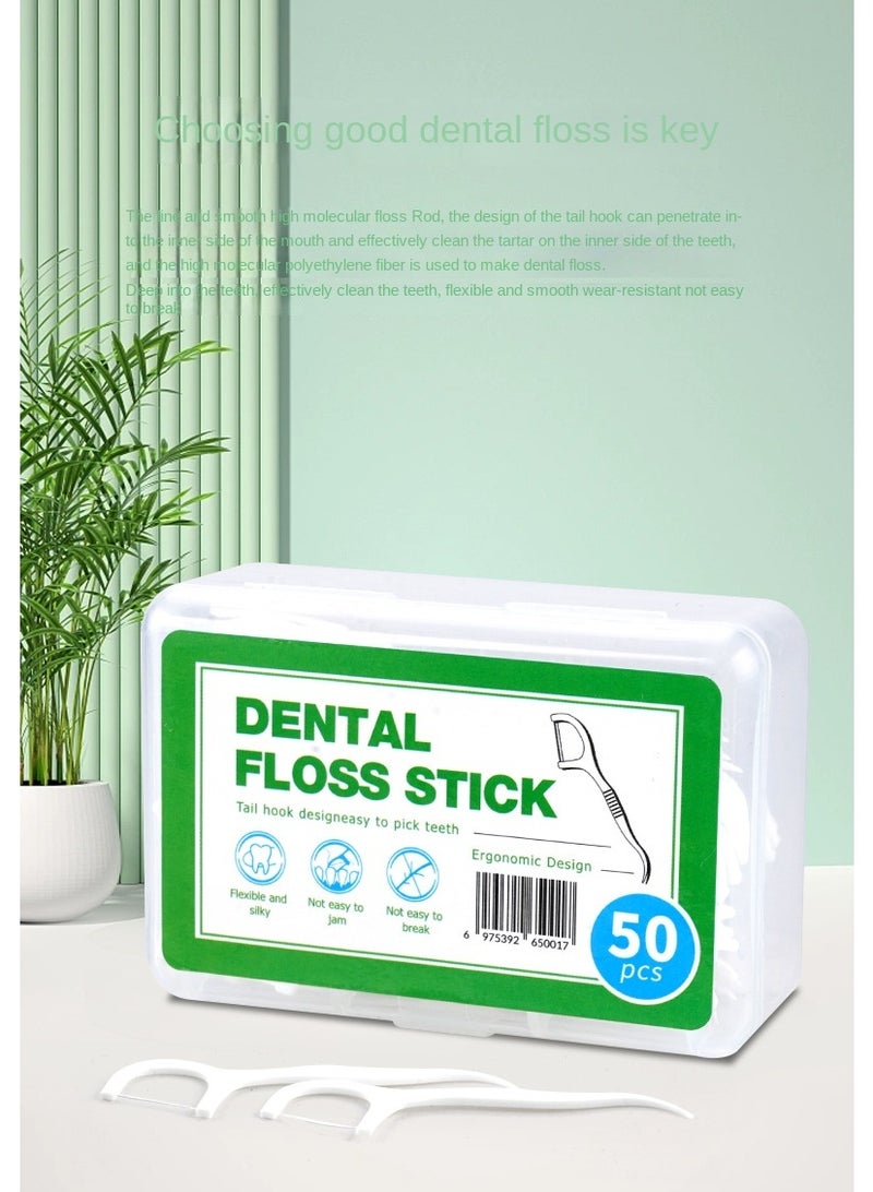 كيو زد 100 قطعة من خيط تنظيف الأسنان، 50 × 2 عود تنظيف الأسنان، أعواد تنظيف الأسنان، أعواد تنظيف الأسنان، تنظيف الأسنان، حجم عائلي (100 عود) - Image 2