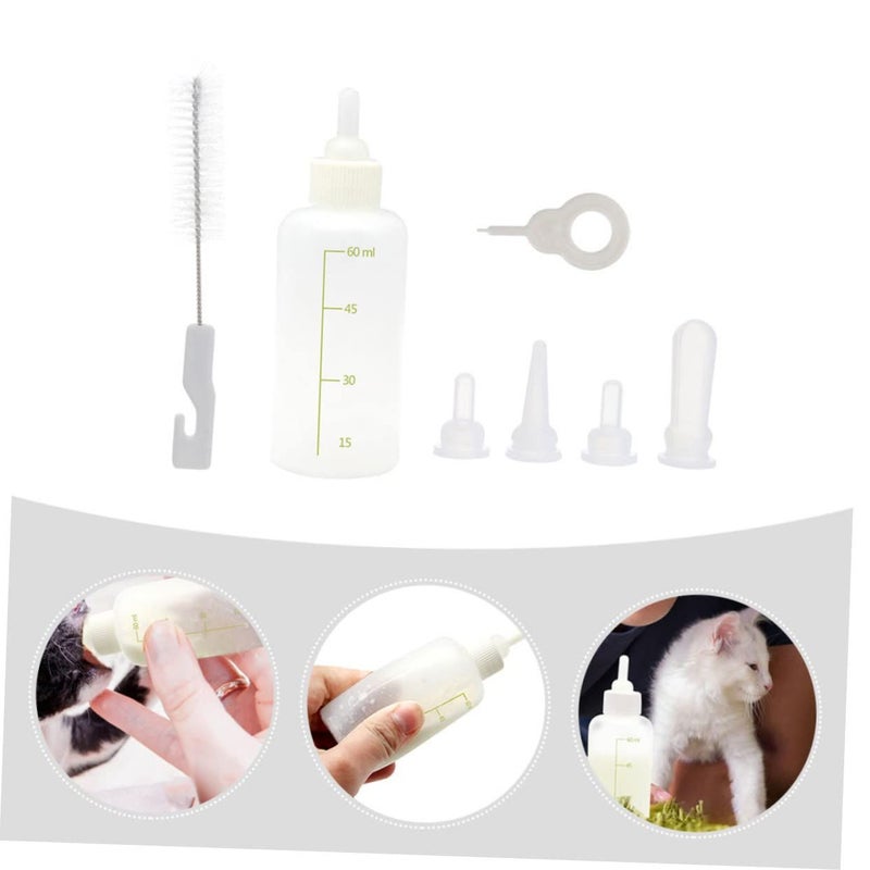 5 Sets Kitten Nursing Bottle for Newborn Puppies and Kittens Lightweight Portable Easy Clean Hand Feeding - Image 5