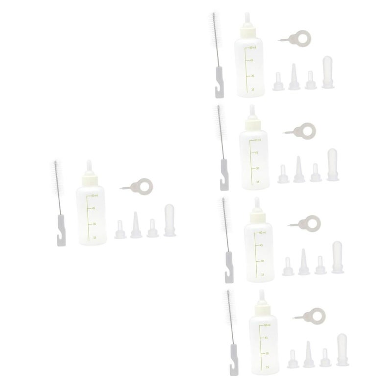 5 Sets Kitten Nursing Bottle for Newborn Puppies and Kittens Lightweight Portable Easy Clean Hand Feeding - Image 2