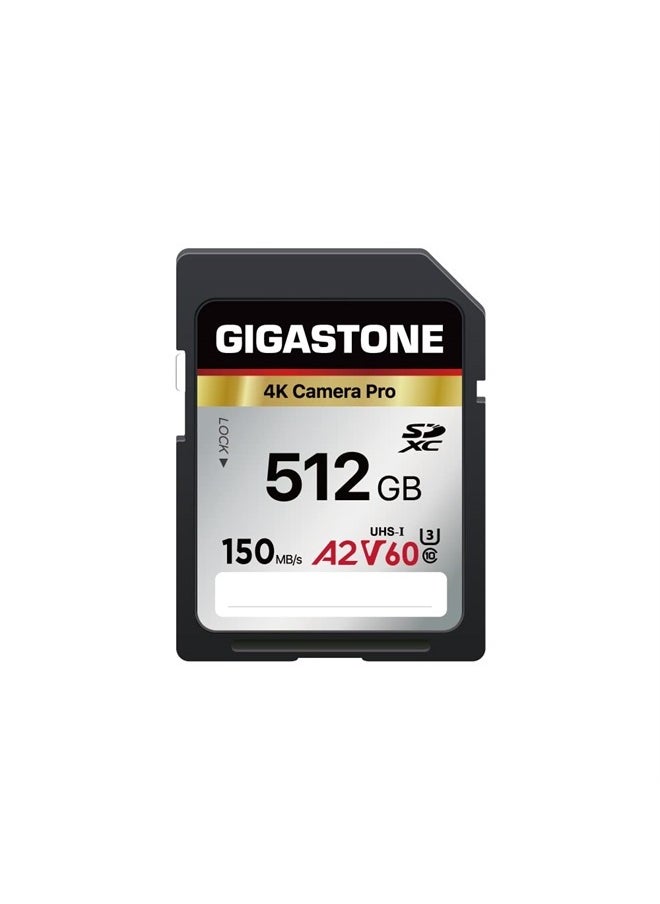 Gigastone - 512GB SD Card, 4K Camera Pro, A2 V60 SDXC Memory Card High Speed 4K Ultra HD UHD Video Compatible with Canon Nikon Sony Pentax Kodak Olympus Panasonic Digital Camera, with 1 Mini case - Image 1